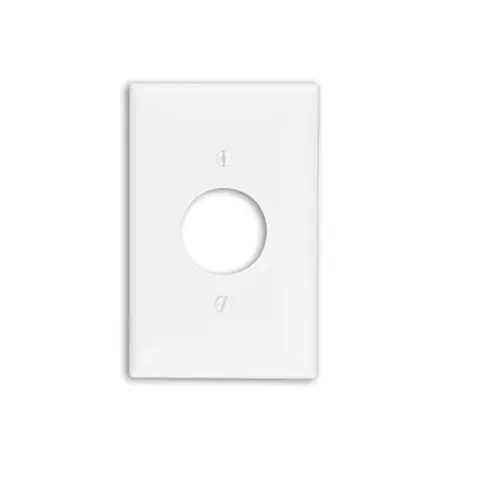 Leviton 1 Gang Single 1.406 Hole Outlet Wallplate Midway Size White Pj7-W 1