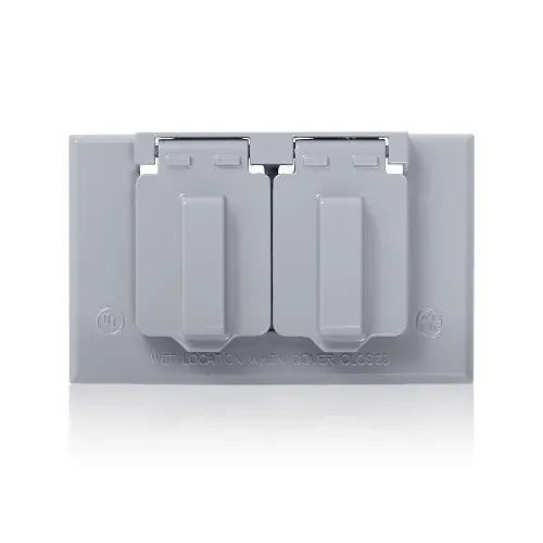 Leviton 1-Gang Weatherproof Cover Metal Gray Wm1d-Gy 1
