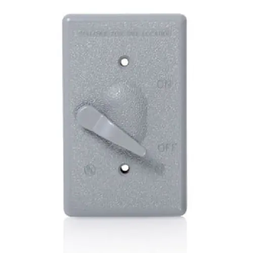 Leviton 1-Gang Weatherproof Cover Toggle Switches Gray Wm1s-Gy 1