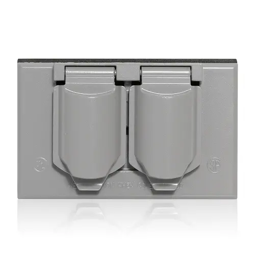 Leviton 1-Gang Weatherproof Duplex Cover Gray Wm1d-Sgy 1