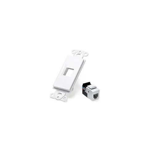 Leviton 1 Port Decora Insert Kit 6P6c White 41638-W 1