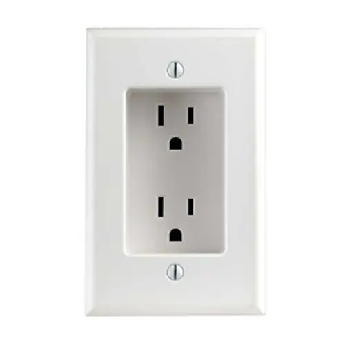 Leviton 15 Amp 1-Gang Recessed Single Outlet/Receptacle 689-W 1
