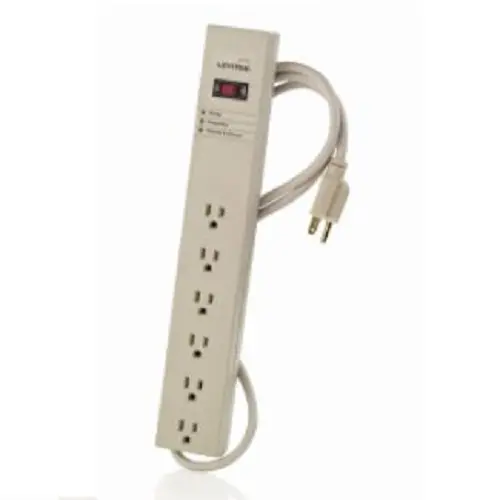 Leviton 15 Amp 125 Volt Surge Protected 6-Outlet Strip W/Switch 5100-S15 1
