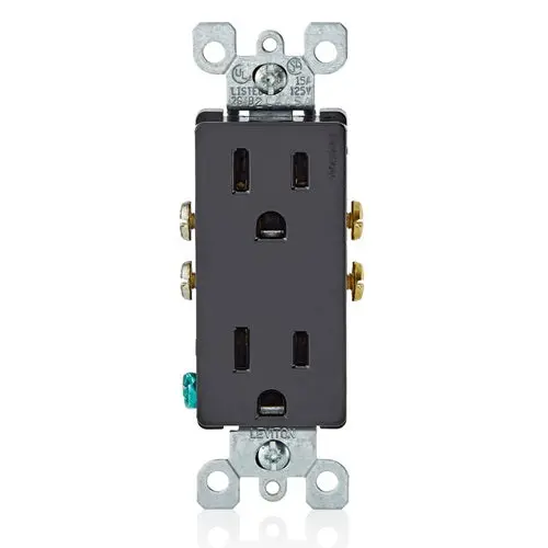 Leviton 15 Amp Decora Duplex Outlet/Receptacle 5325-E 1