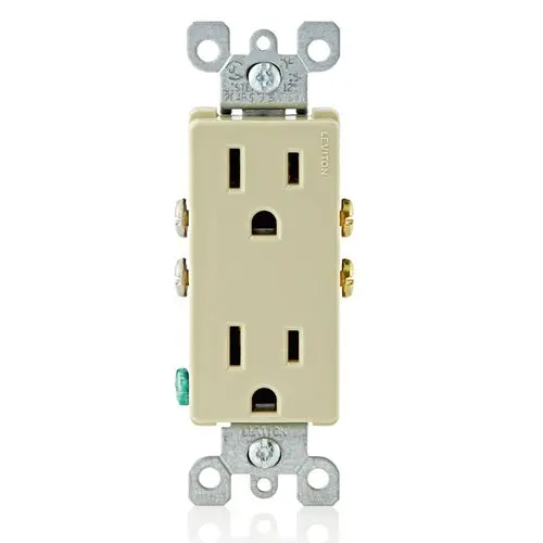 Leviton 15 Amp Decora Duplex Outlet/Receptacle Grounding 5325-I 1