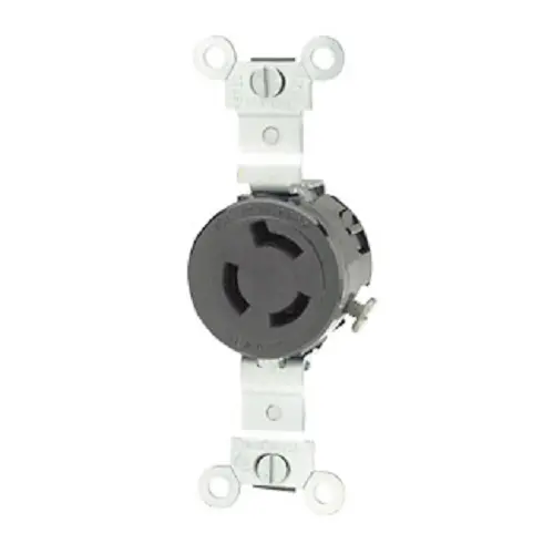 Leviton 15 Amp Nema L6-15R Black Single Locking Device 4560 1