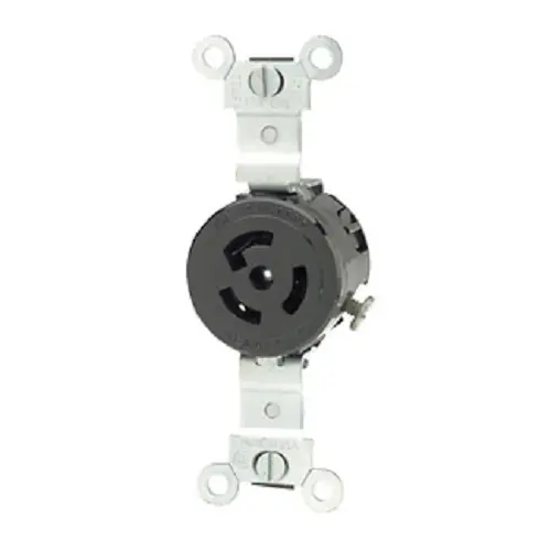 Leviton 15 Amp Nema L7-15R Black Single Locking Device 4760 1