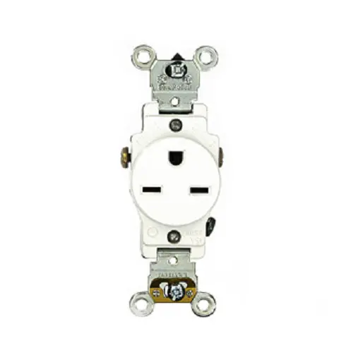 Leviton 15 Amp Single Receptacle/Outlet Industrial Grade 5651-W 1