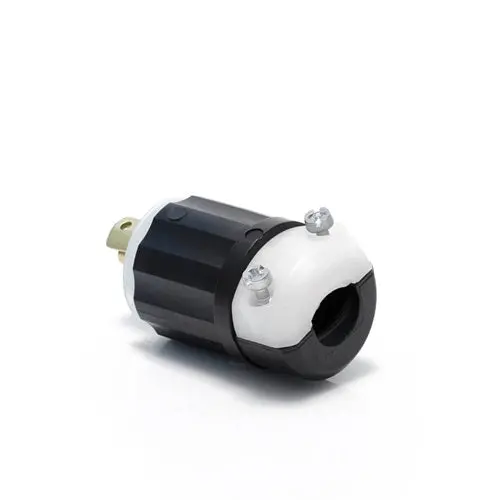 Leviton 15A 125/250V Mini Locking Plug Black And White Ml3-P 1
