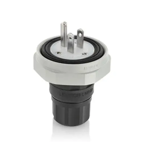 Leviton 15A 125V Straight Blade Plug Black Lnr80-1E 1