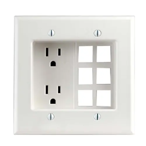 Leviton 2-Gang Recessed Device With Duplex Outlet/Receptacle 690-W 1
