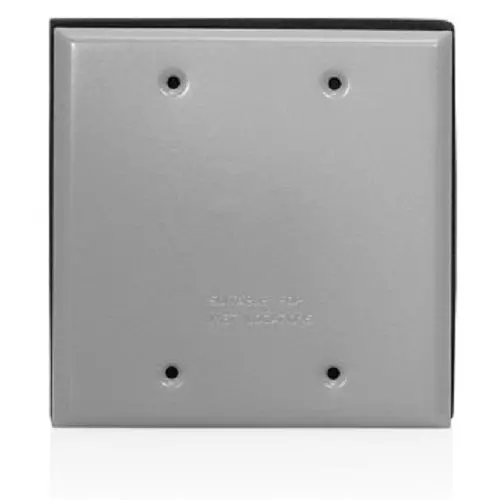 Leviton 2-Gang Weatherproof Blank Cover Wm2b-Gy 1
