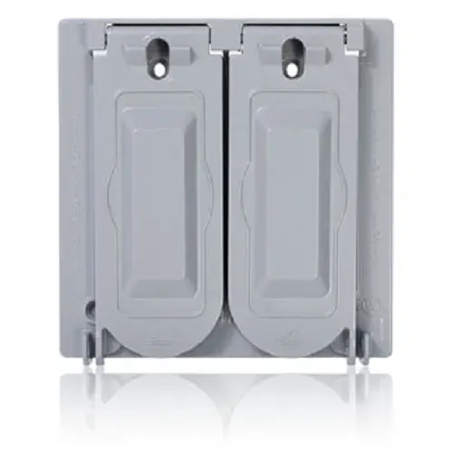 Leviton 2-Gang Weatherproof Cover Aluminum Gray Wm2v-Gy 1