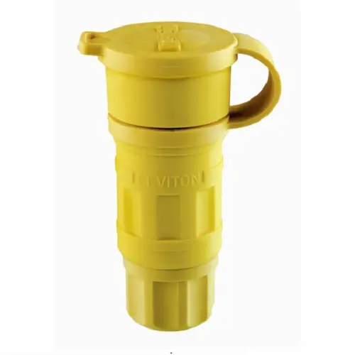 Leviton 20 A Nema L16-20R Wetguard Locking Connector Yellow 27W76 1