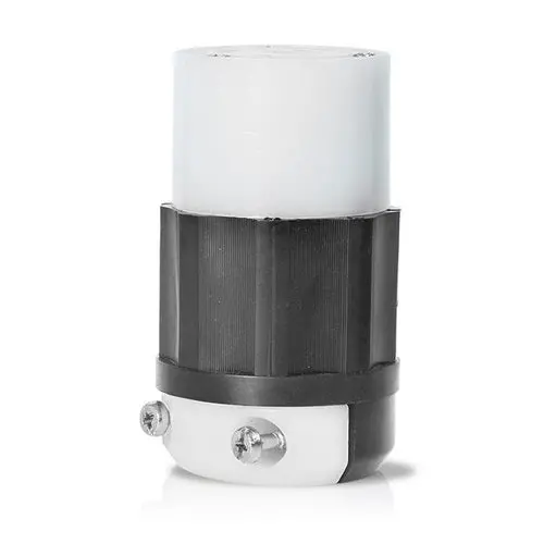 Leviton 20 Amp 125/250 Volt Locking Connector Black & White 7314-C 1