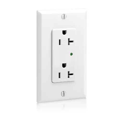 Leviton 20 Amp 125V Decora Plus Surge Protective Duplex Outlet 5380-W 1