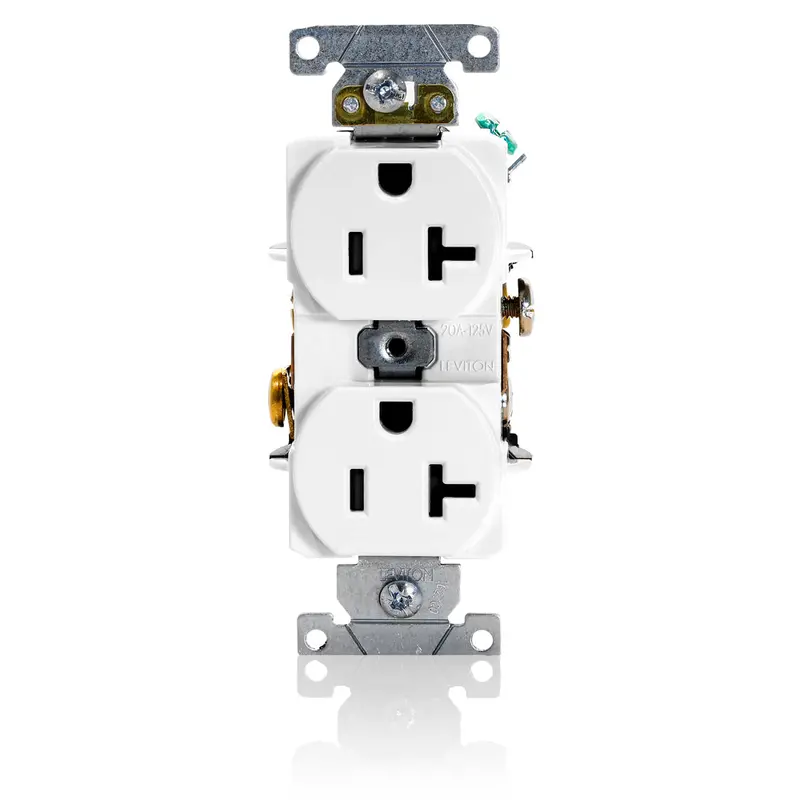 Leviton 20 Amp 125V Duplex Receptacle/Outlet Industrial Grade 5352-W 1