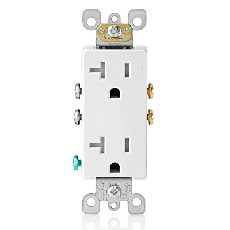 Leviton 20 Amp Nema 5-20R Tamper-Resistant Duplex Outlet White T5825-W 1