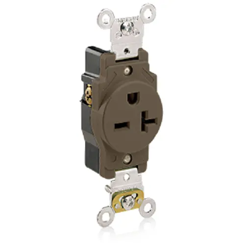 Leviton 20 Amp Nema 6-20R Brown Single Locking Device 5461 1