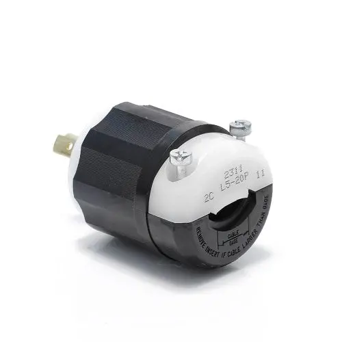 Leviton 20 Amp Nema L14-20P Black-White Locking Plug 2411 2