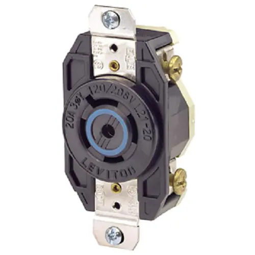 Leviton 20 Amp Nema L21-20R Flush Mount Locking Receptacle 2510 1
