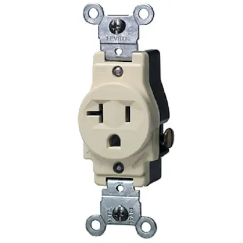 Leviton 20 Amp Single Receptacle/Outlet Commercial Grade 5801-I 1