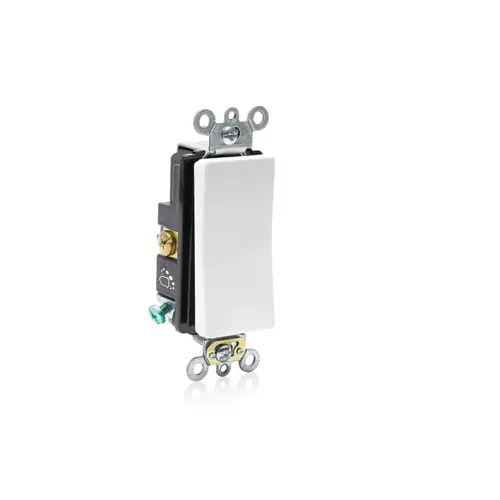 Leviton 20A 120/277V Decora Plus Rocker Switch White A5621-2W 1