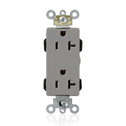 Leviton 20A 125V Decora Plus Duplex Receptacle Gray M1636-Gy 1