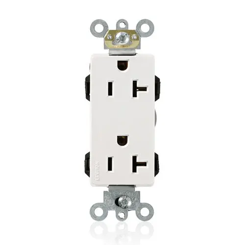 Leviton 20A 125V Decora Plus Duplex Receptacle White M1636-W 1