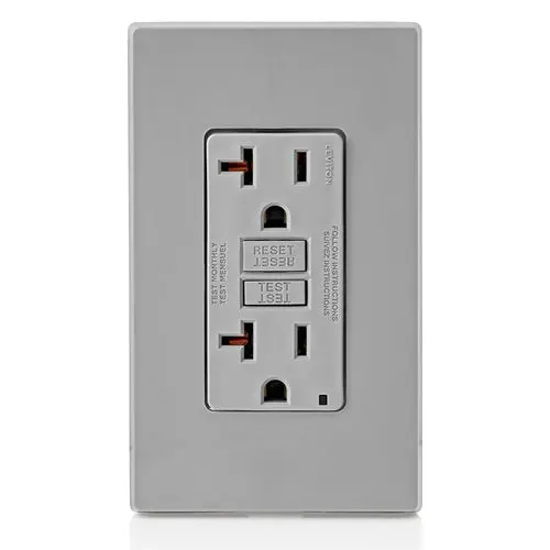 Leviton 20A 125V Smartlockpro Gfci Receptacle Gray Gfnt2-Gy 1
