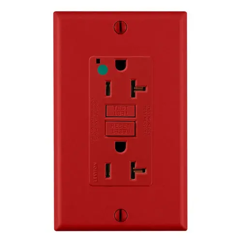 Leviton 20A 125V Smartlockpro Gfci Receptacle Red Gfnt2-Hgr 1