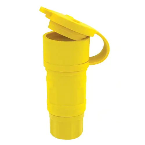 Leviton 27W47 Nema L5-20R 2P 3W 20Amp 125V Industrial Grade Wetguard Locking Connector Yellow 1