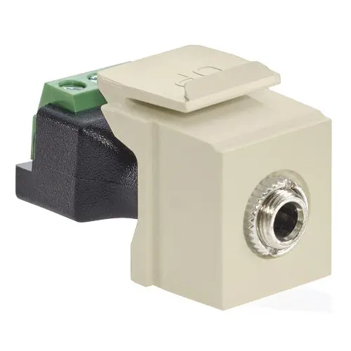 Leviton 3.5Mm Stereo Quickport Jack Female To Screw Terminal Ivory 40839-Sis 1