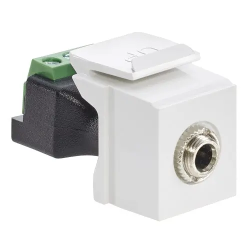 Leviton 3.5Mm Stereo Quickport Jack Female To Screw Terminal White 40839-Sws 1