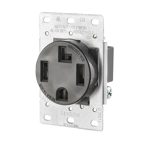 Leviton 30 Amp Nema 14-30R Flush Mount Outlet Black 278-S00 1