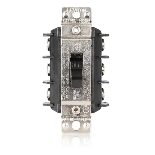 Leviton 30A 600V Manual Motor Controller Black Ms303-Dss 1