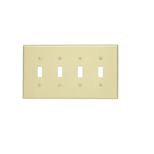 Leviton 4 Gang Toggle Switch Wallplate Midway Size Ivory Pj4-I 1