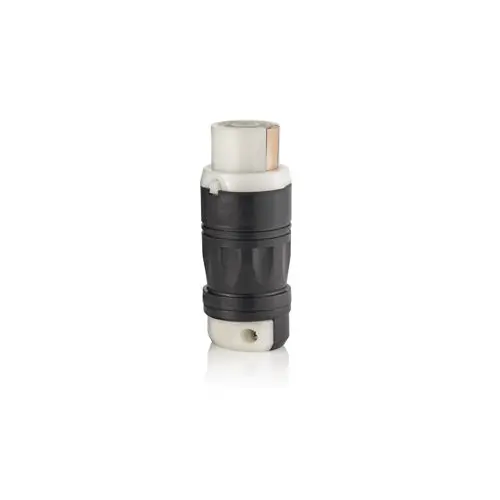 Leviton 50A 250V Locking Connector Black & White 7764C 1
