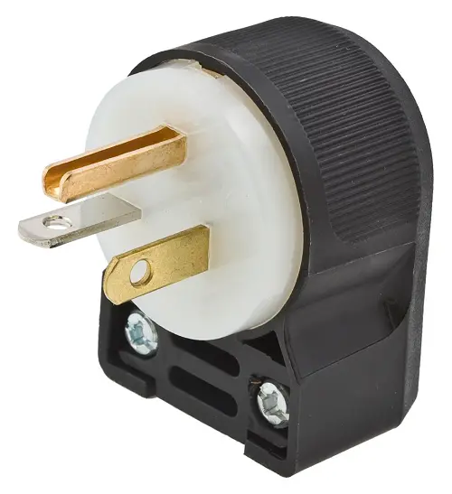 Leviton 5266-Ca Nema 5-15P 2-Pole 3W 15 Amp Angled Straight Blade Plug 125V B/W 1