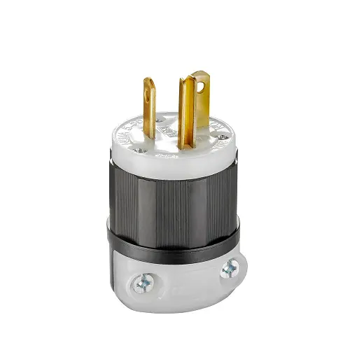 Leviton 5366-C Nema 5-20P 2-Pole 3W 20 Amp Straight Blade Plug 125V B/W 1