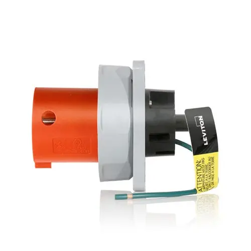 Leviton 60 Amp 125/250 Volt Iec Pin & Sleeve Inlet 460B12wlev 1