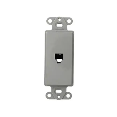 Leviton 6P4c Telephone Decora Insert Screw Terminal Gray 40649-Gy 1