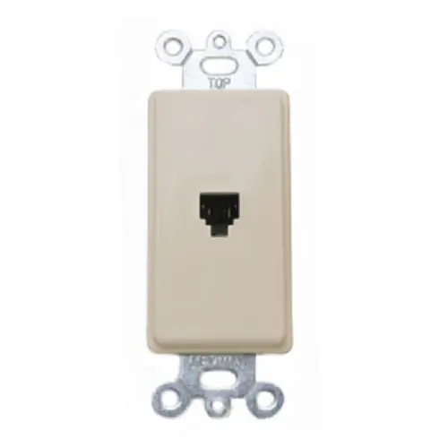 Leviton 6P4c Telephone Decora Insert Screw Terminal Ivory 40649-I 1