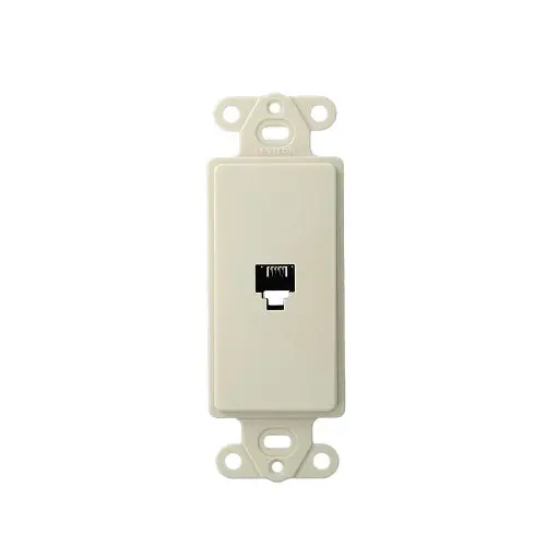 Leviton 6P4c Telephone Decora Insert Screw Terminal Light Almond 40649-T 1