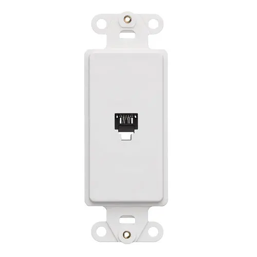 Leviton 6P4c Telephone Decora Insert Screw Terminal White 40649-W 1