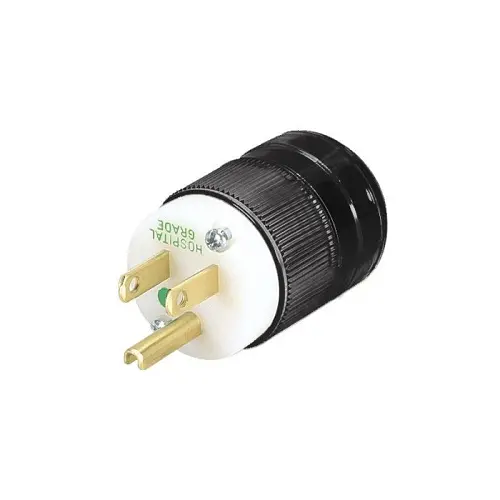 Leviton 8215-C Nema 5-15P 2-Pole 3W 15 Amp Straight Blade Plug 125V Black 1