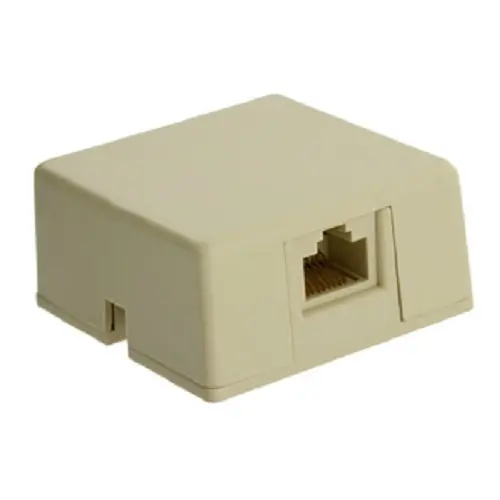 Leviton 8P8c Telephone Surface Mount Jack With Shorting Bar Ivory 40278-Sbi 1