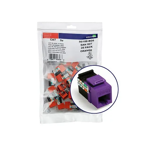 Leviton Cat 5E Quickport Jack Purple (Pack Of 25) 5G108-Bp5 1