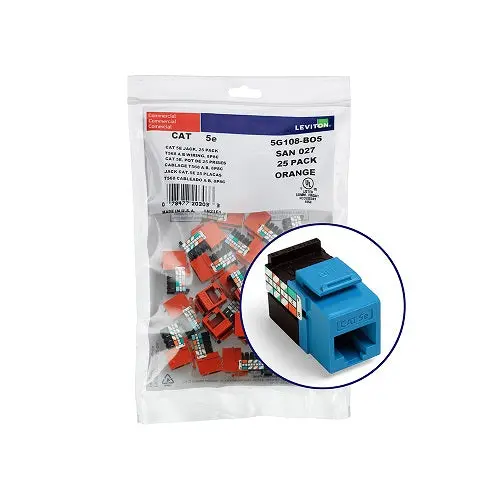 Leviton Cat 5E Quickport Jack Quickpack Blue (Pack Of 25) 5G108-Bl5 1
