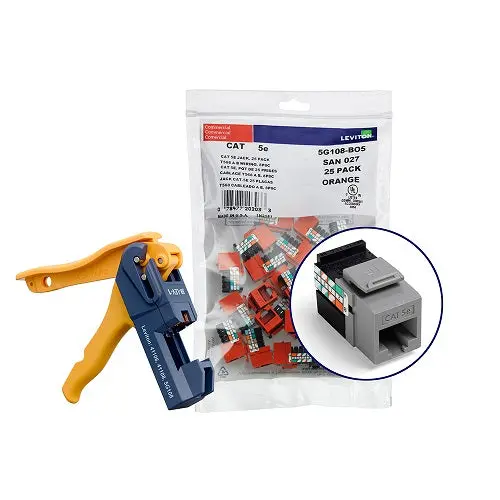 Leviton Cat 5E Quickport Jacks Bulk Quickpack Jackrapid Tool 5G108-Jg5 (Pack Of 150) 1